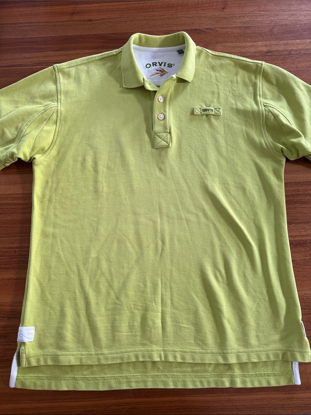 Orvis Polo Shirt Mens Medium Green Cotton Fishing Golf Casual